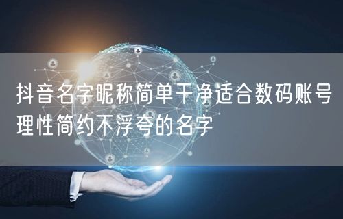 抖音名字昵称简单干净适合数码账号理性简约