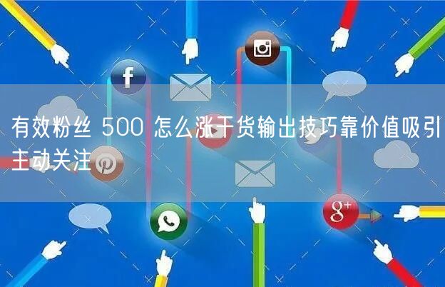 有效粉丝 500 怎么涨干货输出技巧靠价