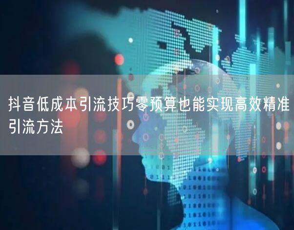 抖音低成本引流技巧零预算也能实现高效精准