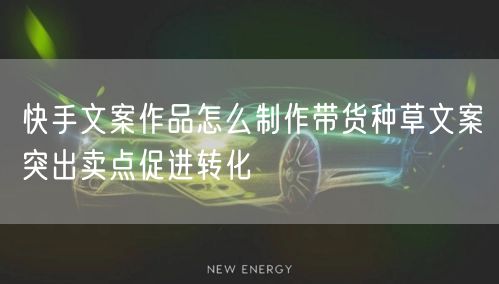 快手文案作品怎么制作带货种草文案突出卖点