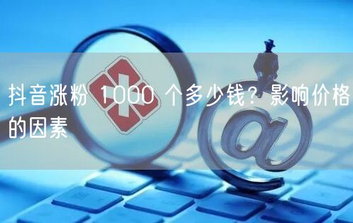 抖音涨粉 1000 个多少钱？影响价格的